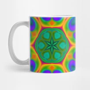 Psychedelic Hippie Flower Orange Teal and Purple Mug